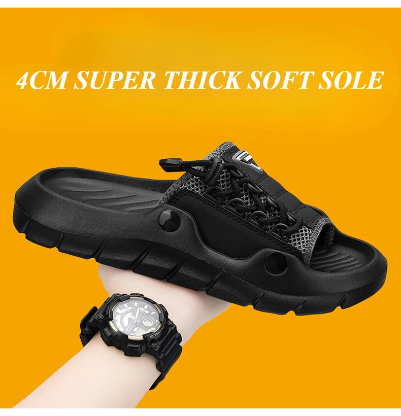 New Men's EVA Platform Massage Slippers Home Mute Anti-slip Slides Outdoor Beach Casual Sandal Shoes for Men Sandalias De Hombre
