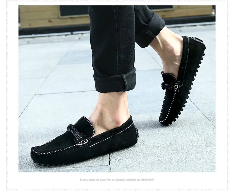 DEKABR New Design High Quality Suede Loafers Slip on Moccasins Comfortable Breathable Lightweight Handmade Driving Shoes for Men