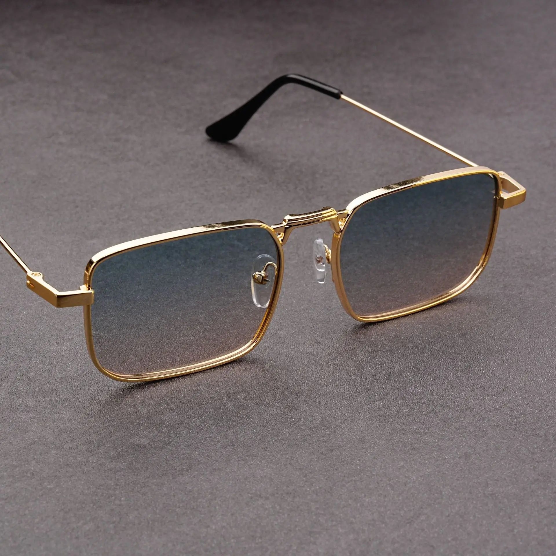 Fashion Rectangle Sunglasses Men Women Vintage Square Driving Sun Glasses Luxury Brand Metal Frame Eyewear Lentes De Sol Hombre