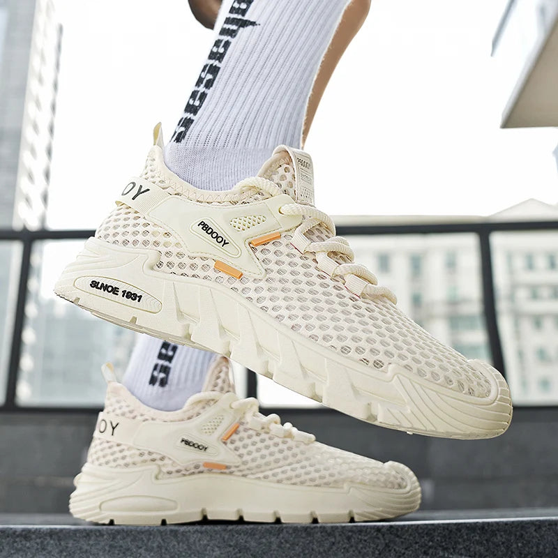 2025 Men's Casual Shoes Summer Beach Anti-slip Wading Shoes Outdoor Comfortable Breathable Mesh Sneakers Men Zapatos De Hombre