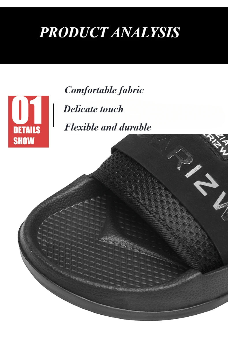 Summer Men's Mesh Surface Slippers EVA Platform Open Toe Slip on Sandals Home Non-slip Slides Outdoor Beach Sandal Shoes for Men