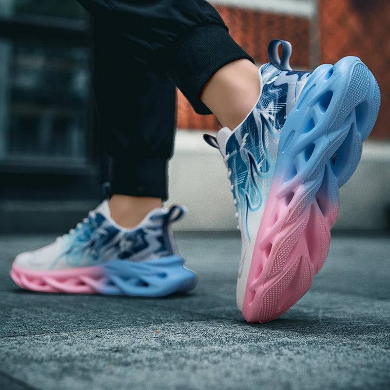 Running Shoes men Mesh Breathable Flat Cushioning Soft Comfortable Sneakers Outdoor Gym Trendy Casual Jogging Shoes for Men