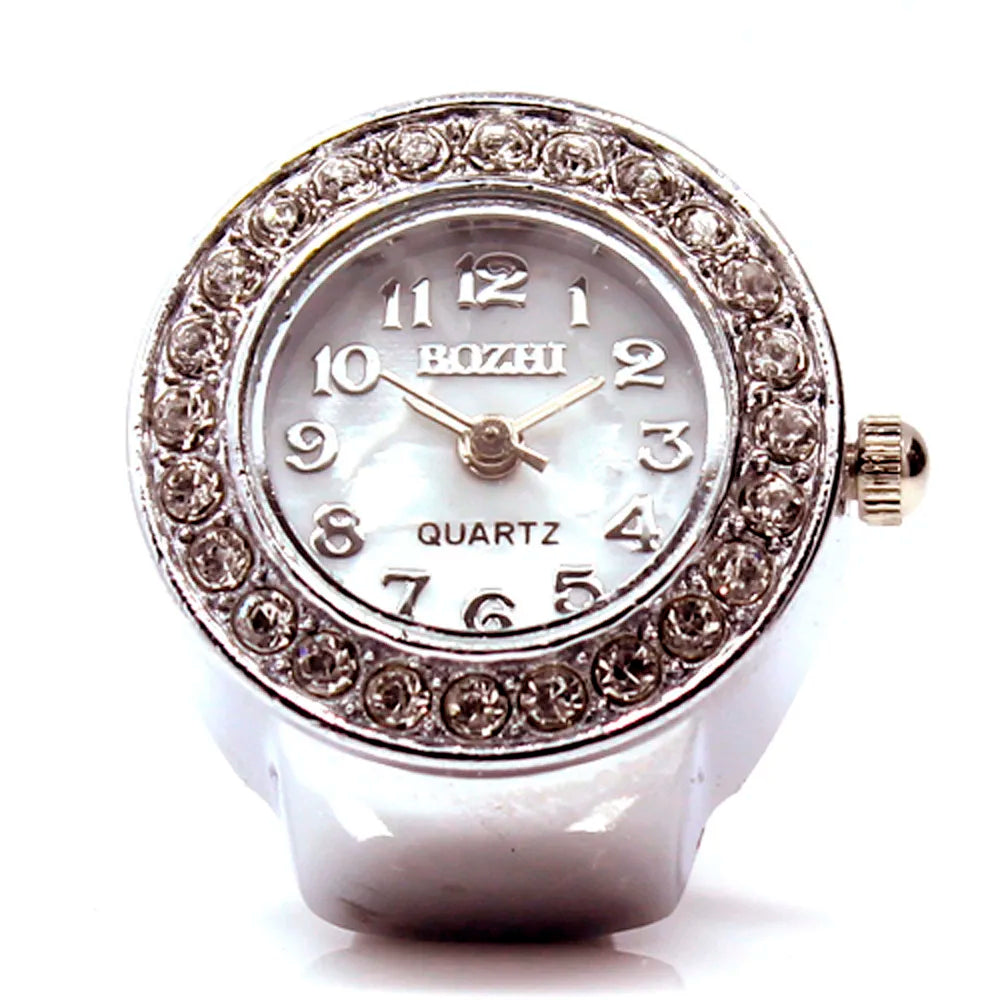 Elastic Cool Watch Creative Watch Steel Dial Ring Finger Analog Quartz Quartz Women's Watch Wrist Bands Men