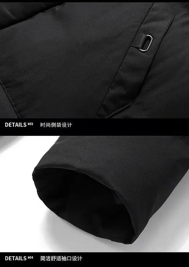 New Winter Men's Hooded Long Cotton Jacket, Thickened Warm Parka, Plus Sizes M-8XL