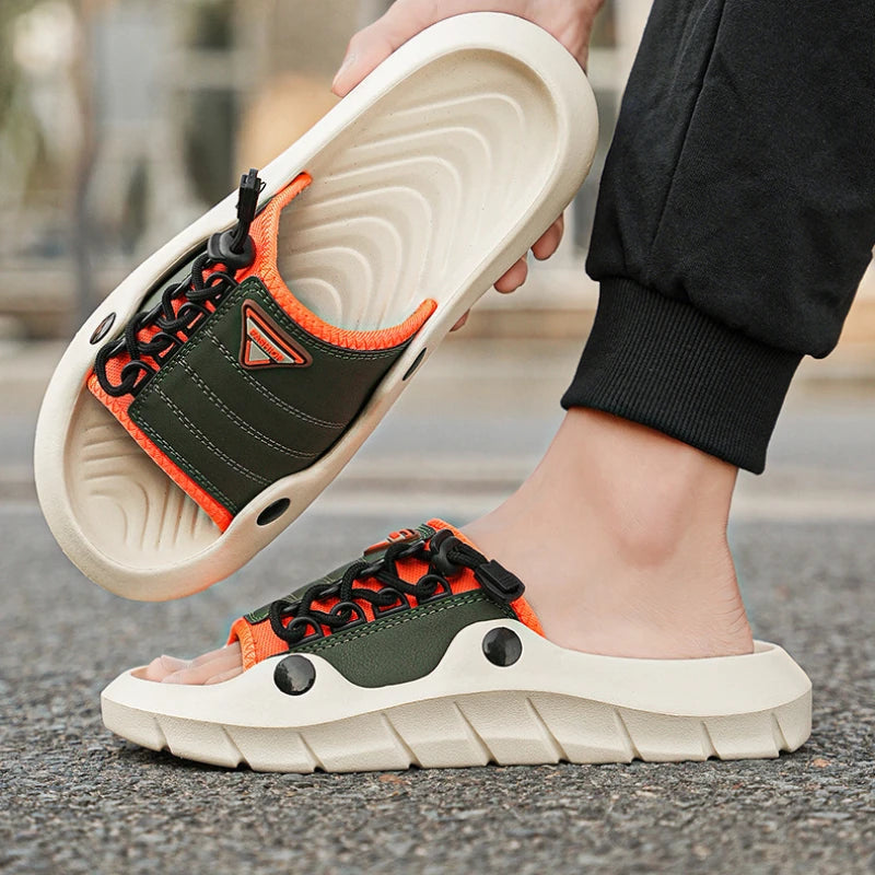 New Men's EVA Platform Massage Slippers Home Mute Anti-slip Slides Outdoor Beach Casual Sandal Shoes for Men Sandalias De Hombre