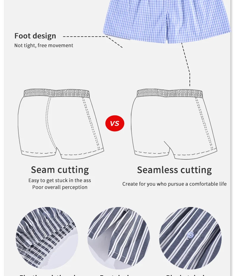 Cotton Men's Boxer Shorts, Summer Men's Comfort Shorts, Men's Breathable Underwear, Soft Shorts, Home Shorts, Special 3pcs Set