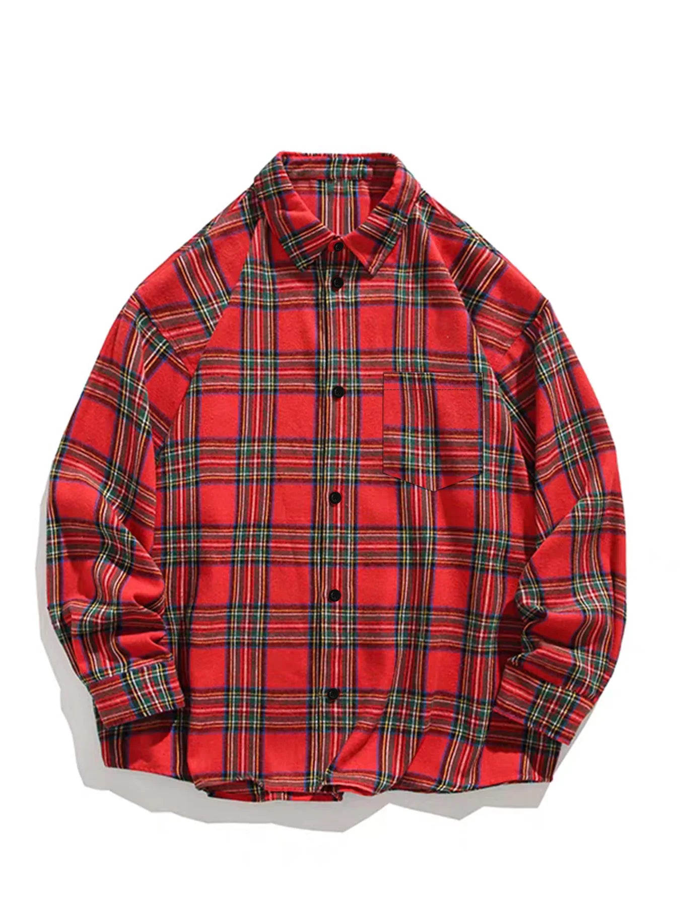Men's Hong Kong-style plaid shirt, long sleeve, spring and autumn, stylish and high-end long-sleeve plaid shirt, trendy checkere