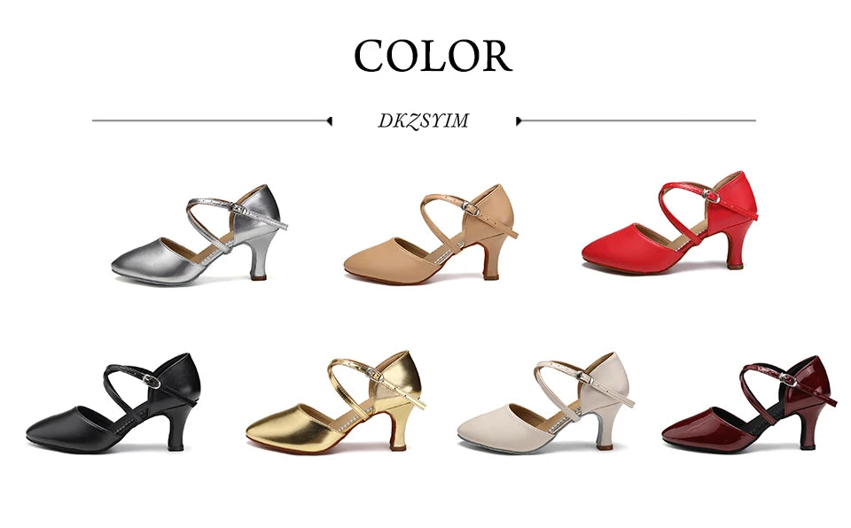 DKZSYIM Women Dance Shoes Latin Party Tango Jazz Elegant Dancing Shoes Lace-up Suede Sole Closed Toe Microfiber Leather 7 Colors