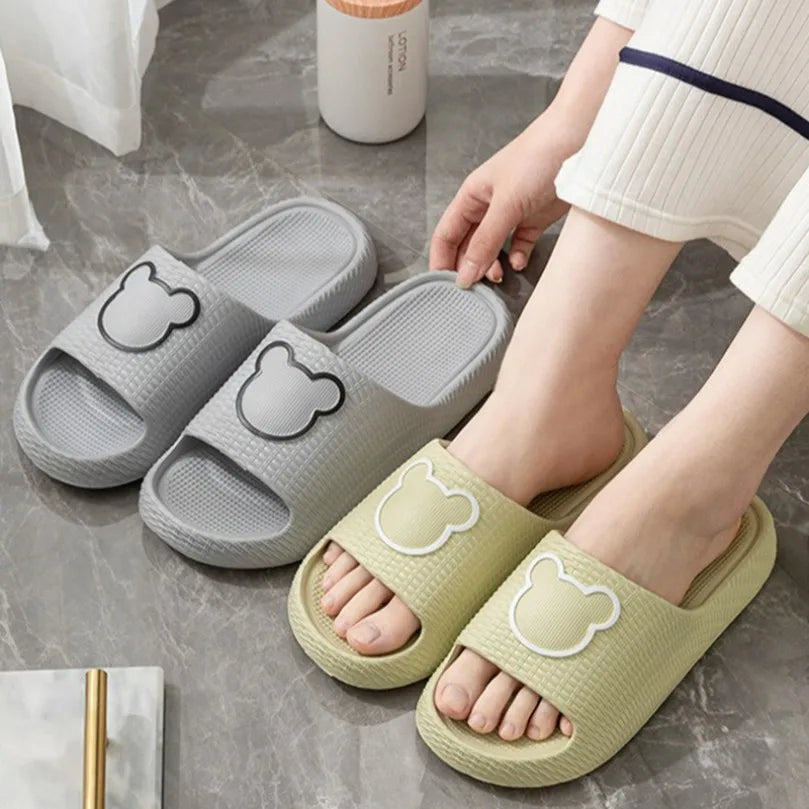 Home Cloud Slipper Men Cartoon Bear Sandal Flip Flop Beach House Shoe Platform Female Woman Slides Ladies Outdoor Rubber Sneaker