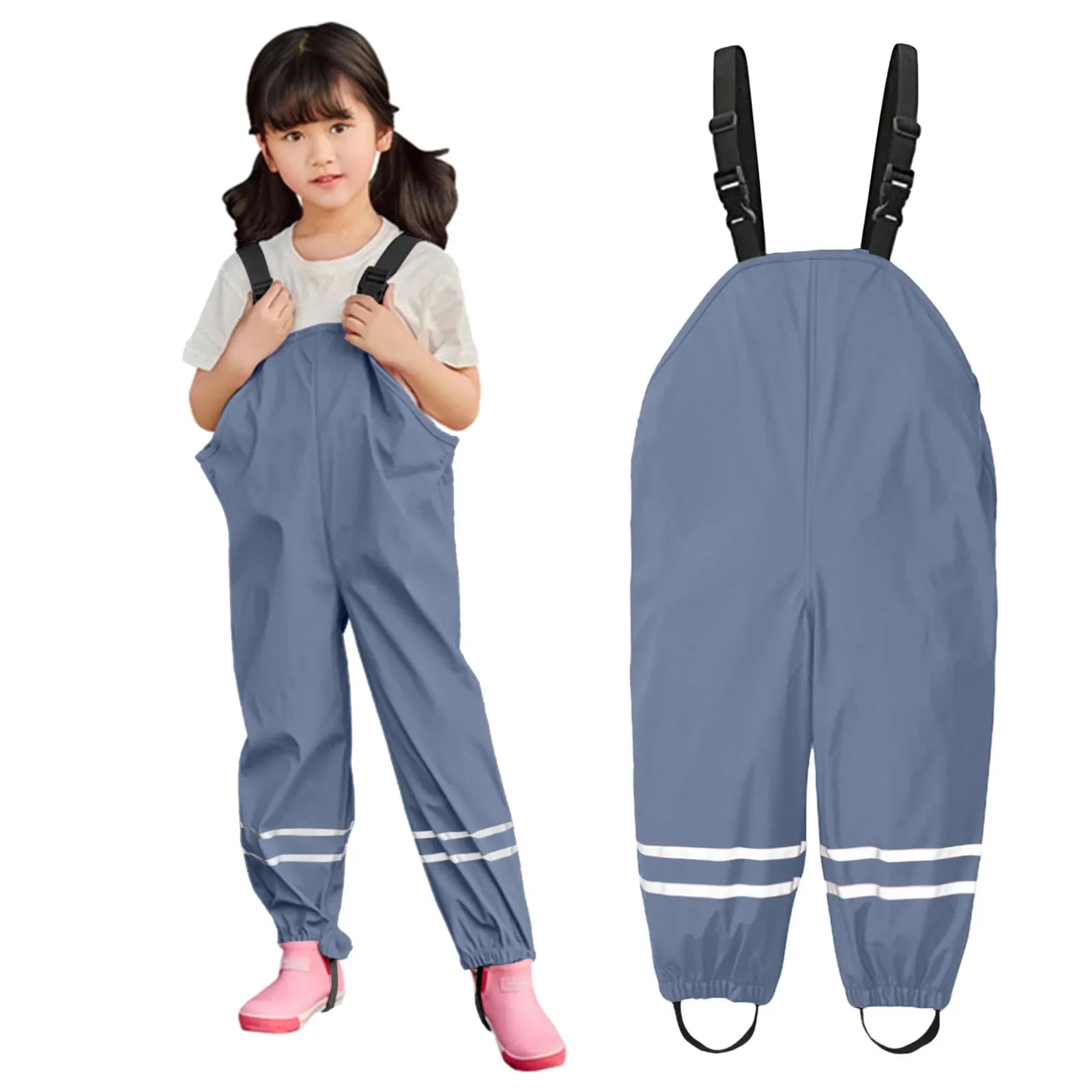 Children Waterproof Rain Pants Toddler Kids Boys Girls Rain Dungarees Windproof Waterproof Overalls Mud Jumpsuit Clothes штаны