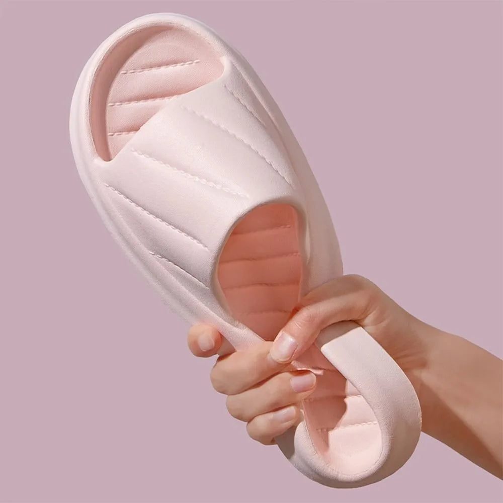 Women's Slippers Soft EVA Sandals Comfortable Stripe Decoration Cute Casual Shoes Non-Slip Shoes Solid Color Bathroom Sandals