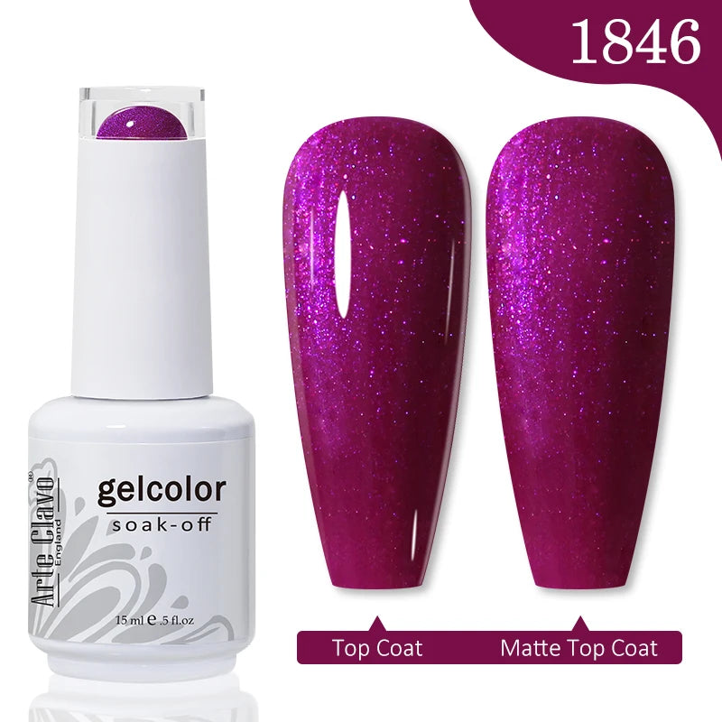 Arte Clavo 15ml Rose Red Pink Color Gel Nail Polish Autumn Winter Hot Sale Long Lasting Soak Off For Manicure Nail Art Gel