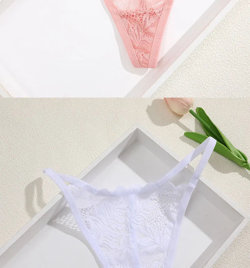 FINETOO 6PCS/Set Lace Thong Female Bikini Lady Intimates S-XL Women Seamless Panties Sexy Girl's Underwear Transparent Briefs