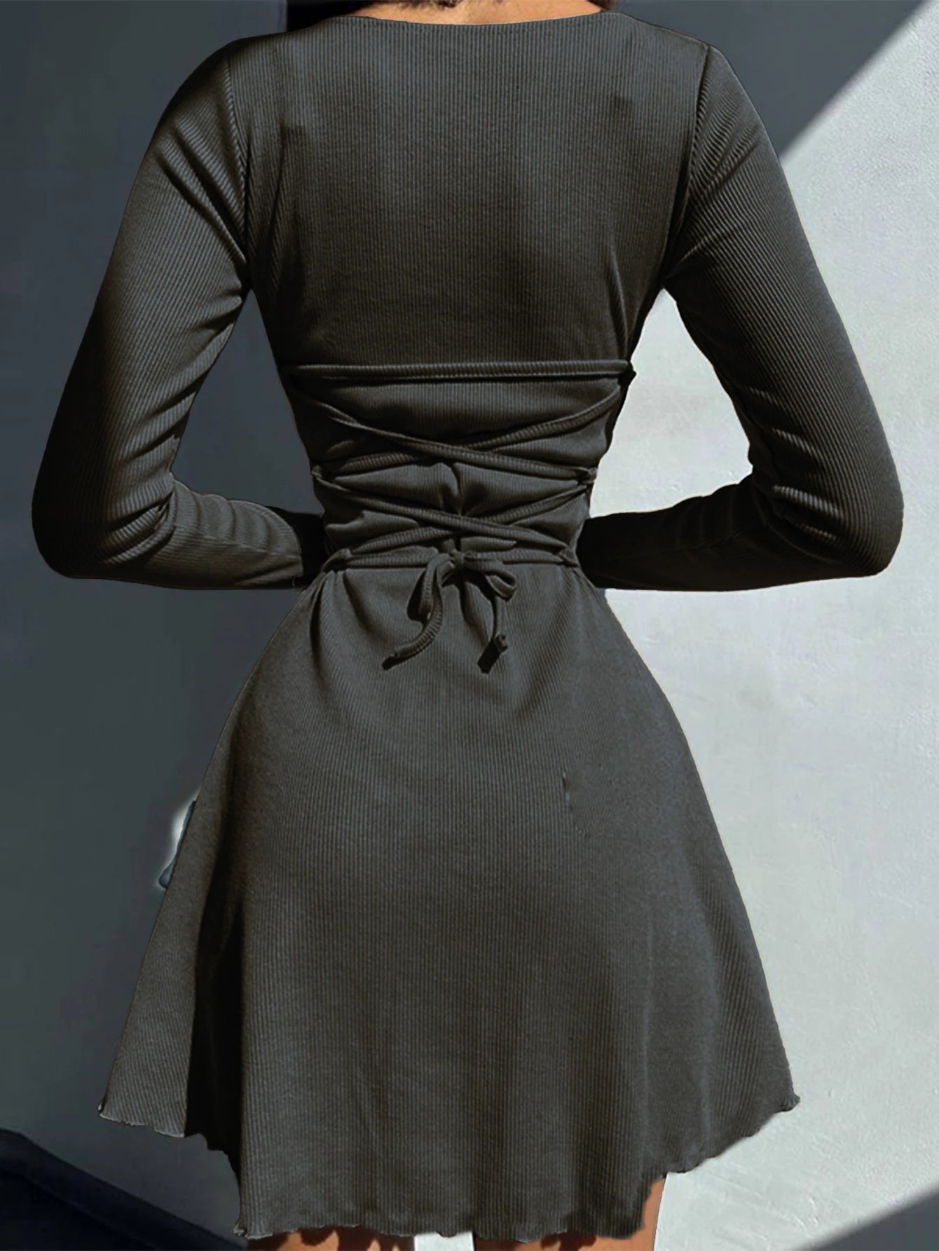 Women's Sexy Club Long Sleeve Mini Bodycon Dress Suitable For Nightclub, Family Party, Vacation, Leisure