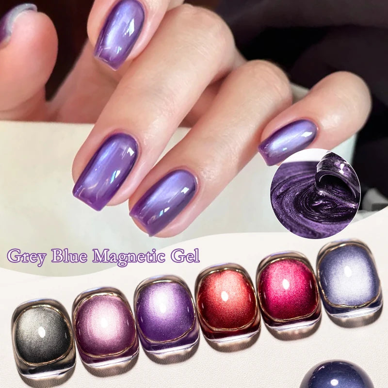 7ml Moonlight Magnetic Cat Eye Gel Nail Polish Grey Blue Red Black Autumn and Winter Nails Ultra Shine Soak Off UV Gel Nail Art