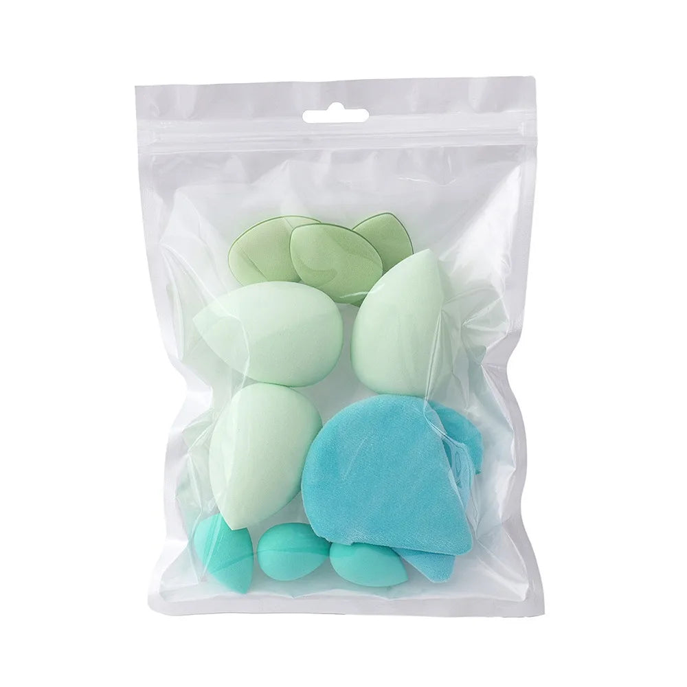 12Pcs Soft All-Purpose Makeup Sponge Set 4Types Beauty Tools Cosmetic Puff Dry Wet Dual Use Foundation Sponges Powder Puff