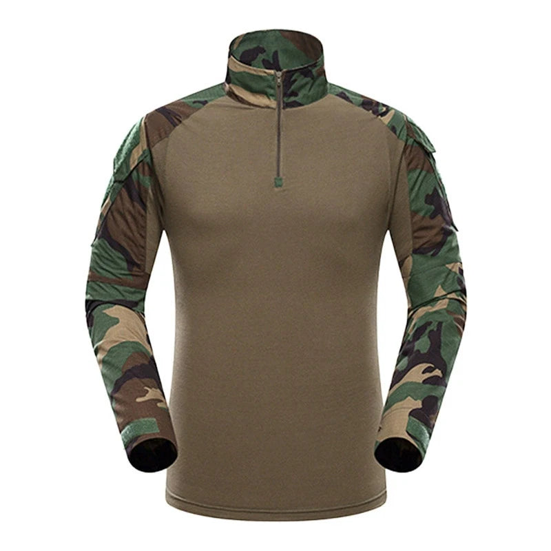 Warm for Autumn Outdoor Tactical Men Combat Military Army CP Camouflage Long Sleeve Hunting Climbing Shirt Cotton Sport Clothes