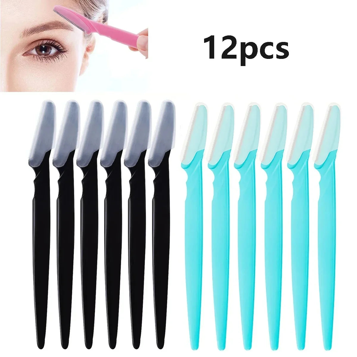 6/12Pcs Set Precision Eyebrow Razor Kit - Multipurpose Exfoliating Dermaplaning Tools and Facial Razor for Women and Men