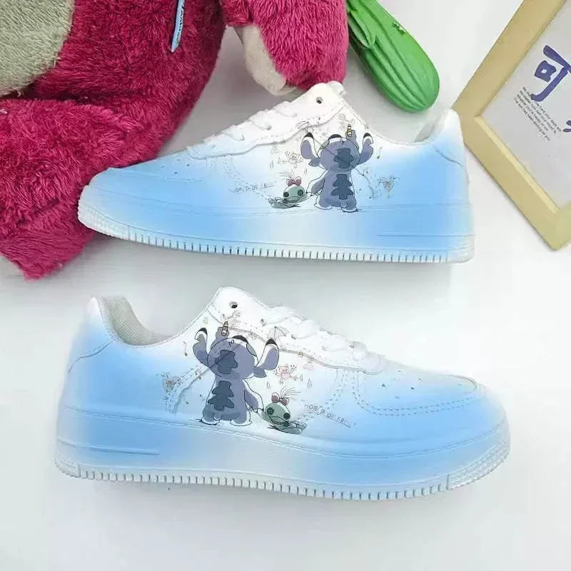New Disney women cartoon Stitch cute White  Casual shoes soft sports shoes for girlfriend lady gift EU size 35-44