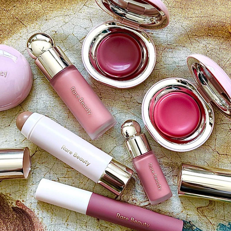 Rare Beauty Rose Neutral Mauve Blush Powder Portable Makeup Liquid Blush Moisturizing Dual-use Waterproof Lip Glaze Plump Smooth
