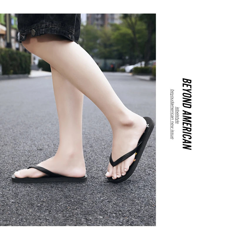 Flip Flops men's summer non-slip sandals men's foot clamp trend rubber abrasion resistant outer wear beach shoes slippers men