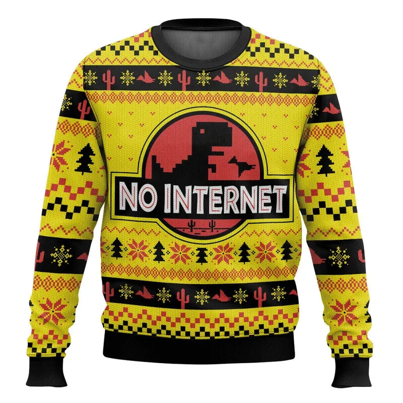Jurassic Park Dinosaurs Merry Christmas Clothing Gifts Santa Claus sweaters Men's and women's hoodies 3D Autumn and Winter Party