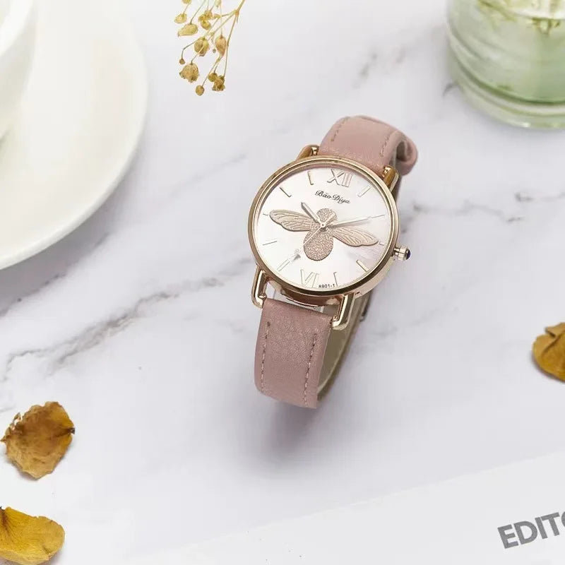 Simple Cute Womens Watches Ladies Fashion Bee Watch New Simple Casual Womens Analog WristWatch Bracelet Gift Relogios Feminino