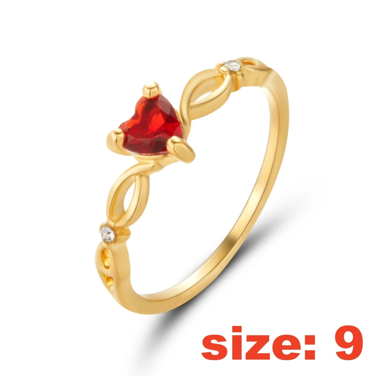 Luxury Exquisite Inlaid Red Zircon Heart Finger Rings For Women Men Temperament Romantic Love Heart Rings Wedding Party Jewelry