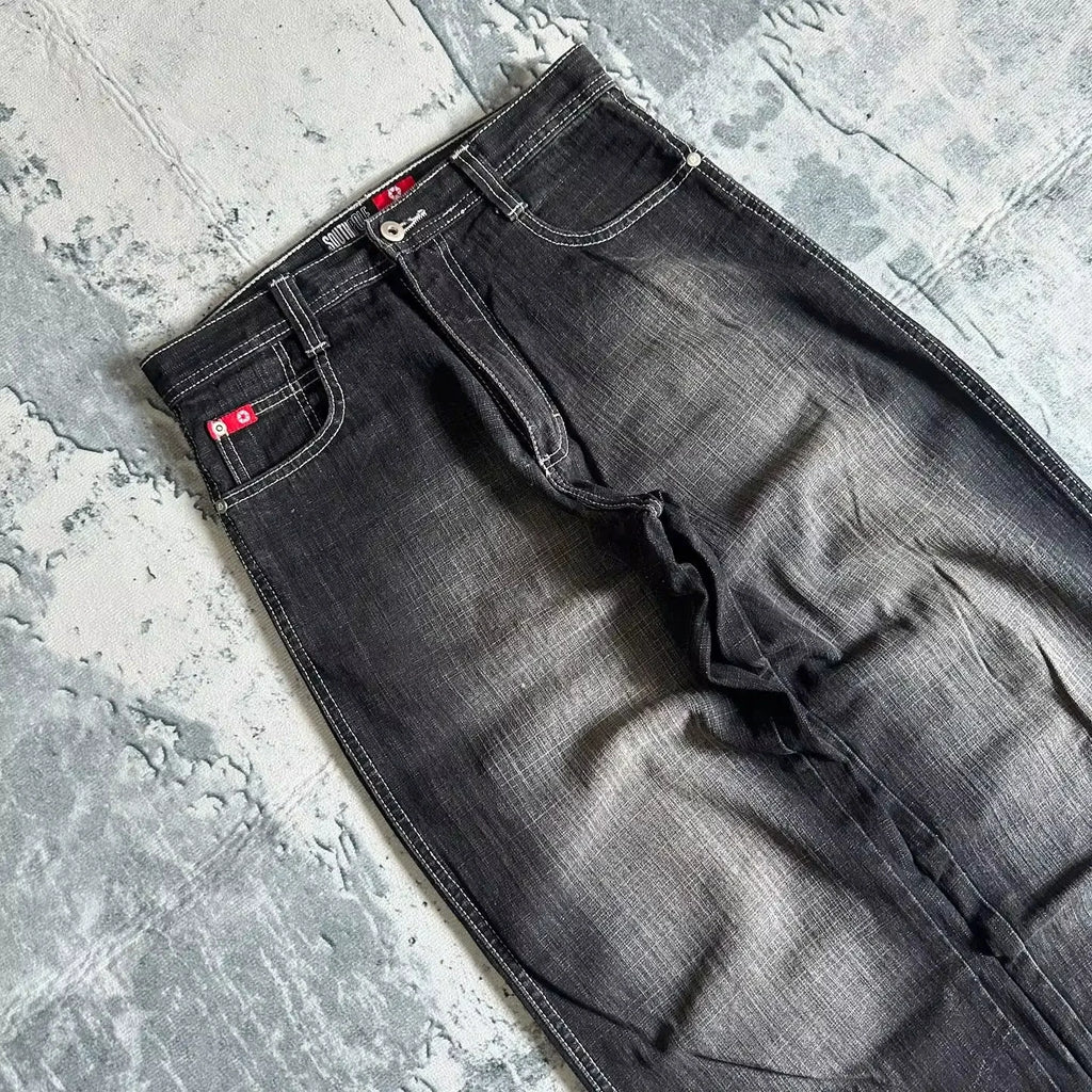 American Fashion Hip Hop Joker Oversized Jeans Women Street Y2K New Clearance Spot Hot Mopping Wide-leg Pants Unisex Loose Jeans