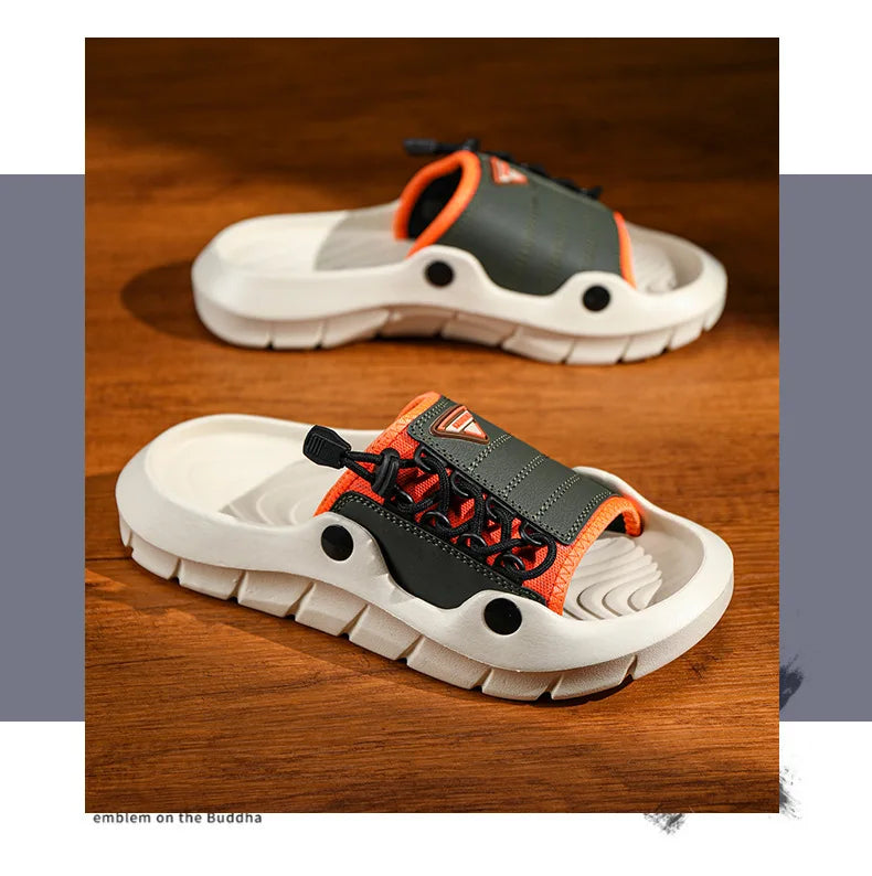 New Men's EVA Platform Massage Slippers Home Mute Anti-slip Slides Outdoor Beach Casual Sandal Shoes for Men Sandalias De Hombre