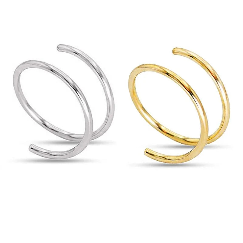 1 Piece Double Layers Stainless Steel Nose Ring Studs for Women 20G Hoops Twist Cartilage Tragus Septum Piercings Body Jewelry