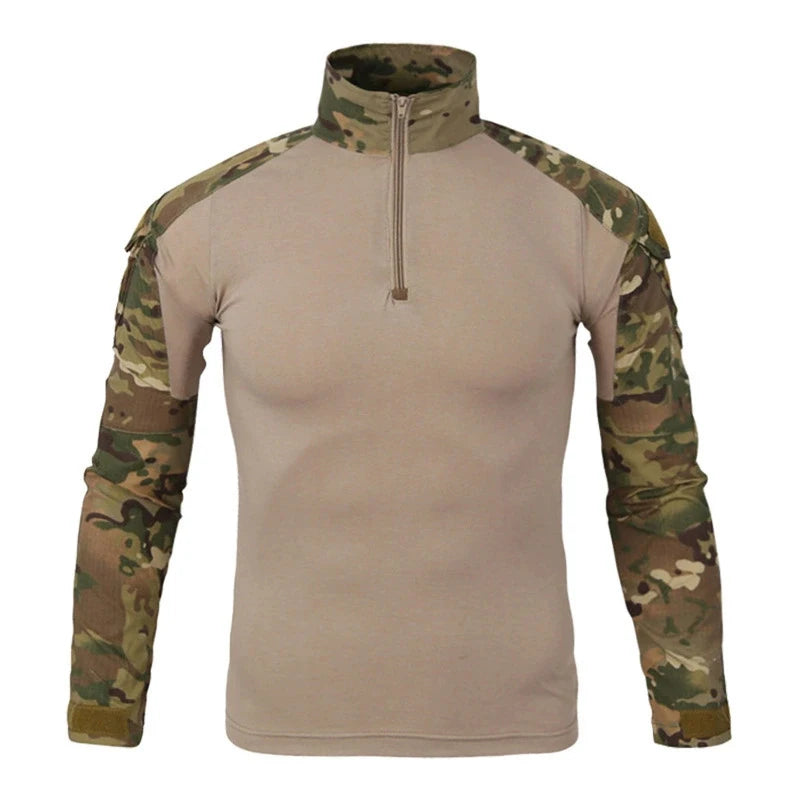 Warm for Autumn Outdoor Tactical Men Combat Military Army CP Camouflage Long Sleeve Hunting Climbing Shirt Cotton Sport Clothes