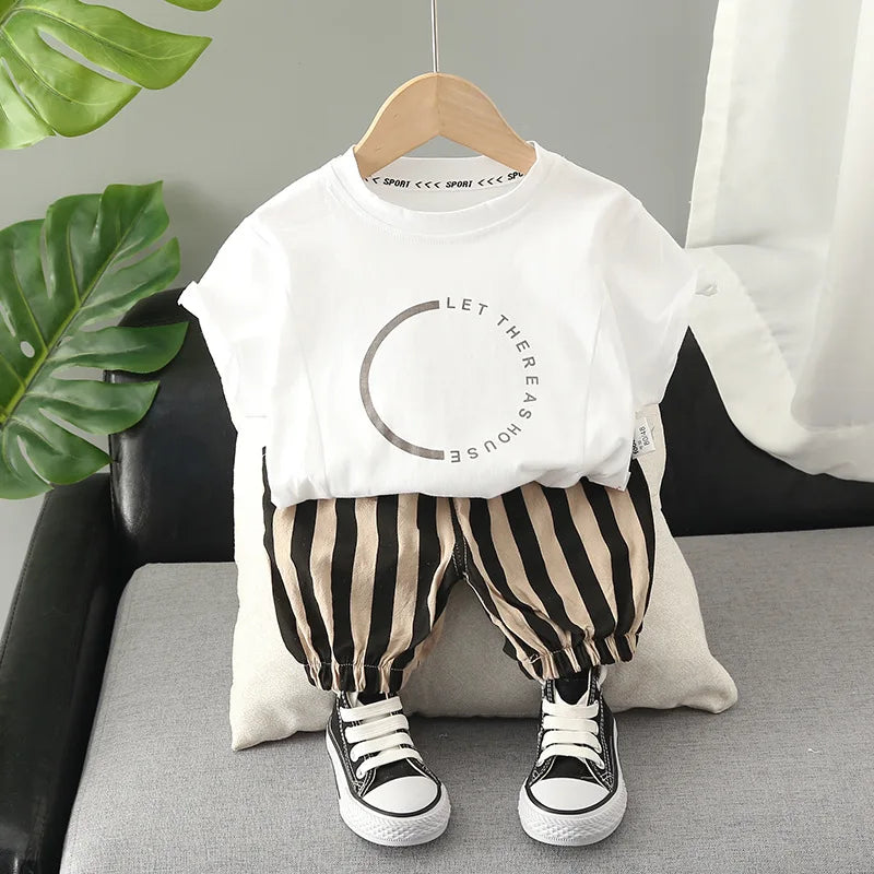 Children Clothing mother Kids Clothes Children's Sets Boys T-shirt Shorts Summer Cotton Short sleeve fashion Suit2PCS