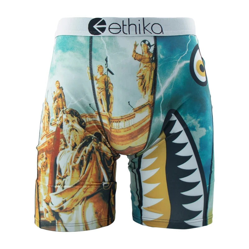 ETHIKA 1Pcs Men Underwear Boxers Breathable Mesh Crotch Mens Trunks Plus Size S-3XL Man Swimming Underpants Men's Panties Trunks
