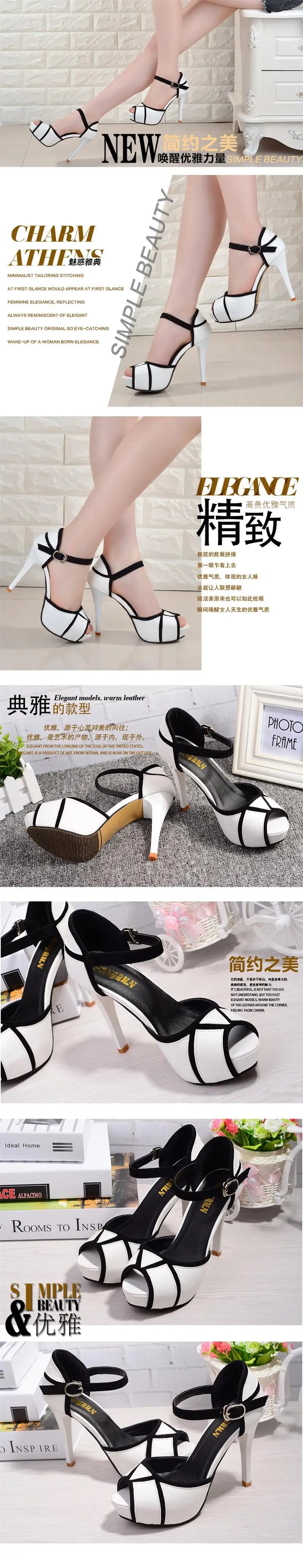 Shoes for Women Summer Hollow Buckle Women's Fashion Peep Toe Fashion High Heels Classic Banquet Female Sandals 34-41