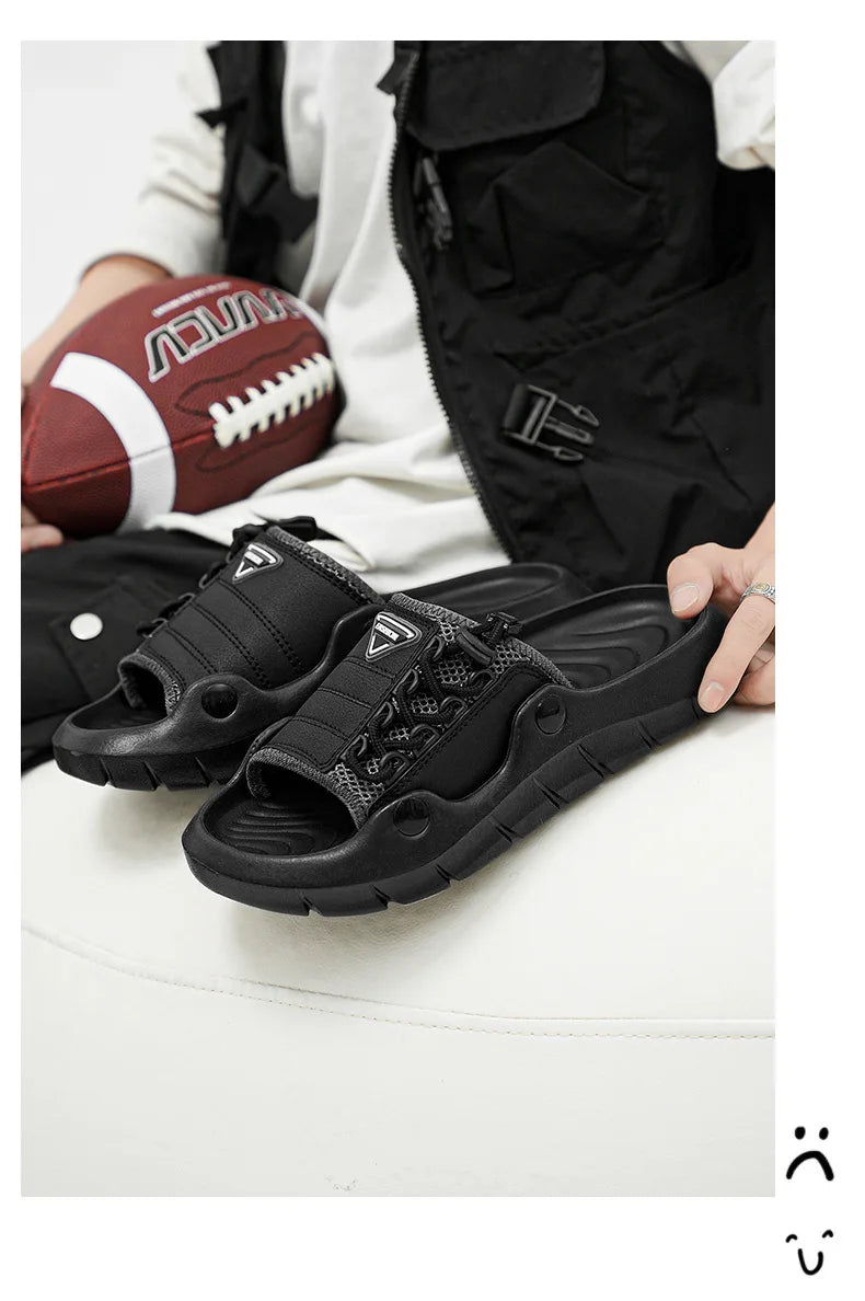 New Men's EVA Platform Massage Slippers Home Mute Anti-slip Slides Outdoor Beach Casual Sandal Shoes for Men Sandalias De Hombre