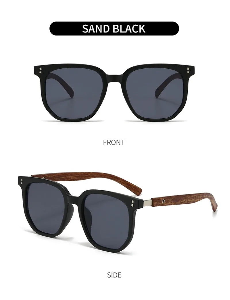 New Men Vintage Wooden Frame Sunglasses Classic Men's Sunglasses Polarized UV Protection Driving Eyewear Outdoor Shades Goggles