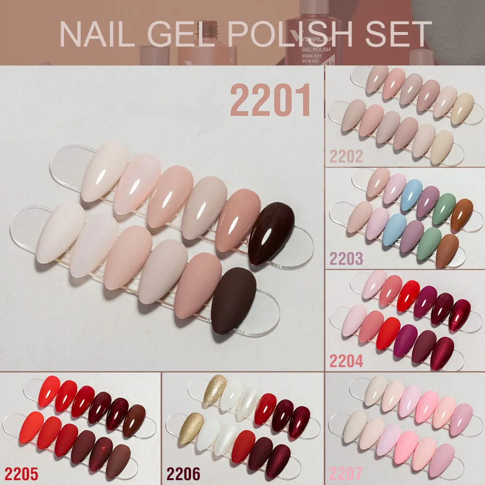 Venalisa Color Nail Gel Polish Kit  Jelly Pink Semi-transparent HEMA FREE Self Leveling Nude Natural Pink Nail Manicure Set