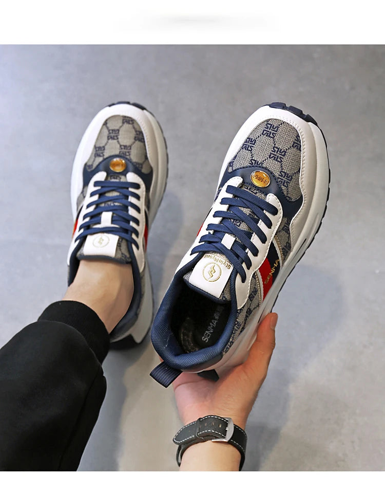 SENMA  Luxury Men's Shoes Men Casual Shoes Men's Skateboard Shoes Retro Platform Sneakers Unisex Women's Sports Shoes Sneakers