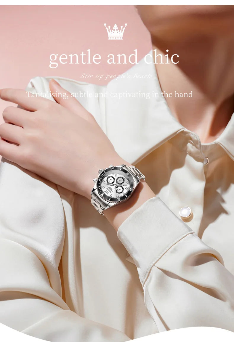 Luxury Women Watch Original Quartz Watch Multi functional HD Date Waterproof Luminous Chronograph Women Gift Watch