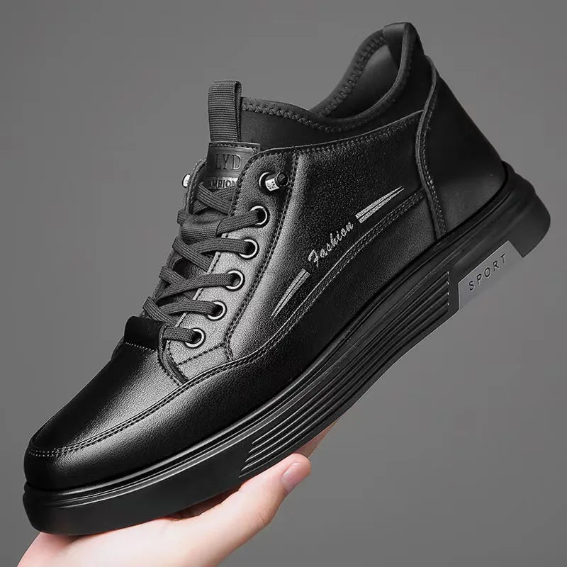 Men's Black Casual Sports Shoes 2025 High-quality Leather Shoes, Breathable Business Shoes, Soft Soled Loafers zapatos casuales