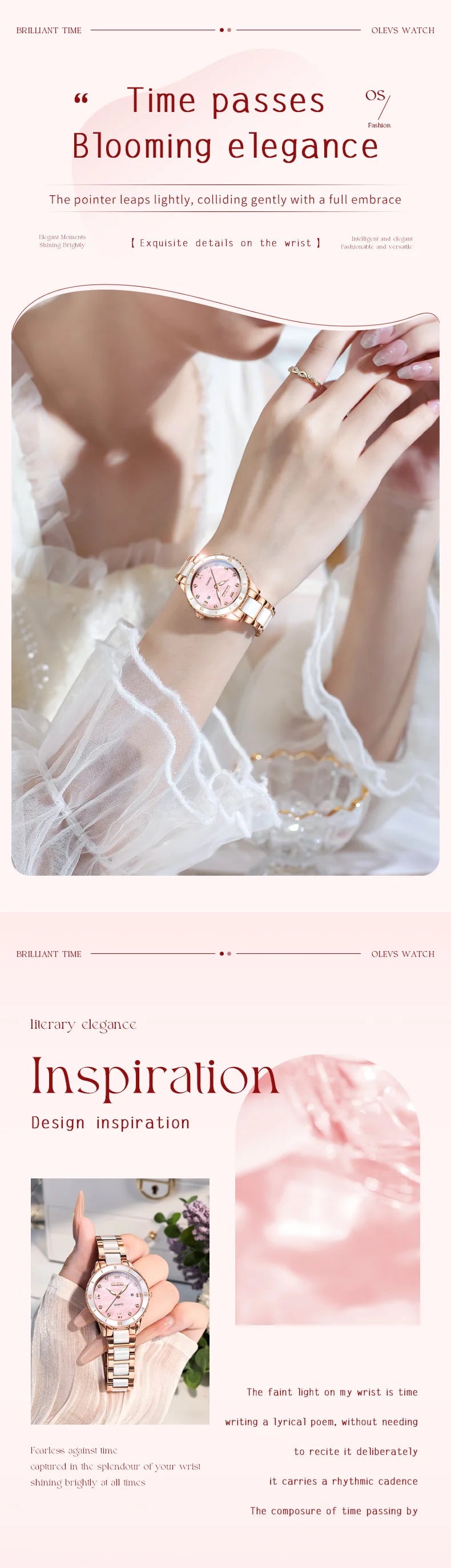 OLEVS Women Watch Diamond Roman Scale Waterproof Calendar Elegant Quartz Watches Ceramic Strap Luxury Original Girls Watch 9985