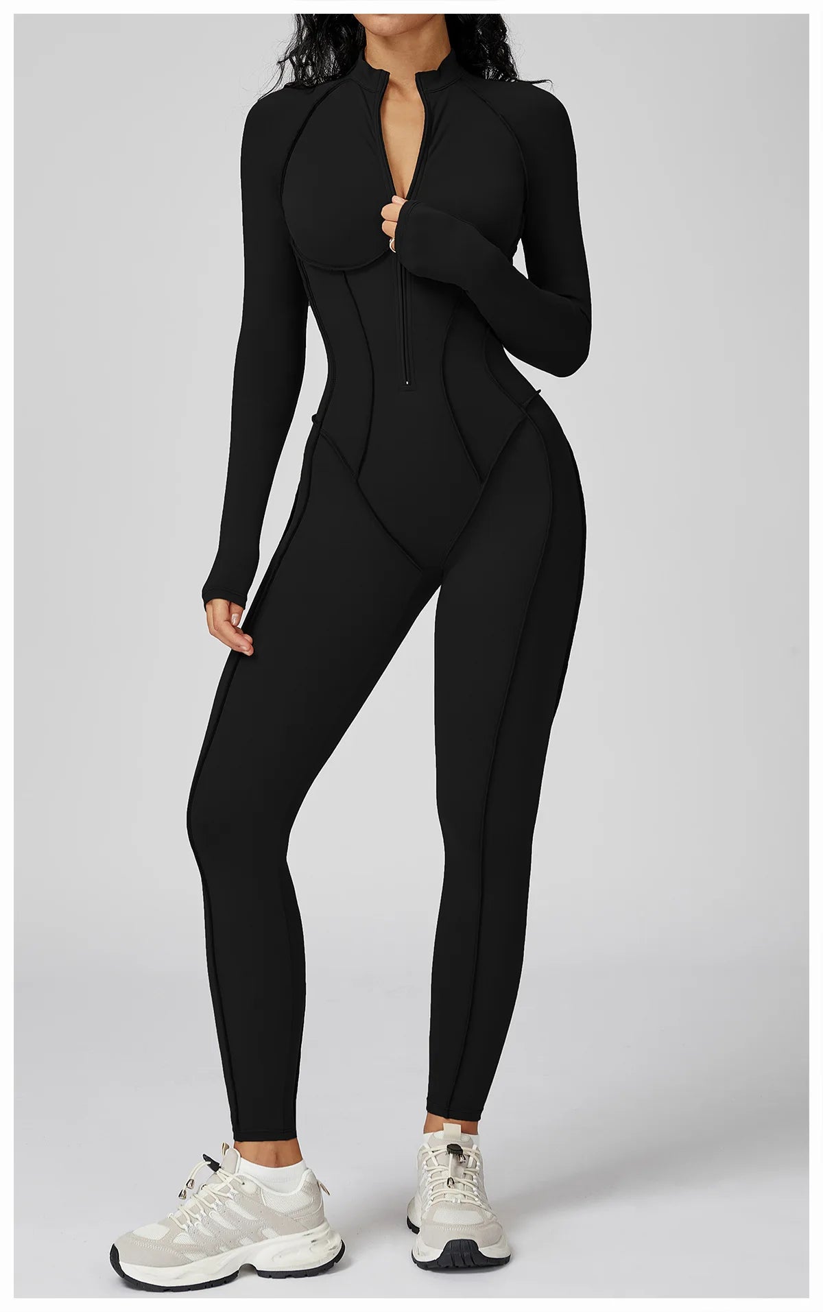 Yoga Bodysuit Long Sleeved Women's Tracksuits Gym Zipper Jumpsuits Sports Workout High-intensity Fitness One-piece Tights Suit