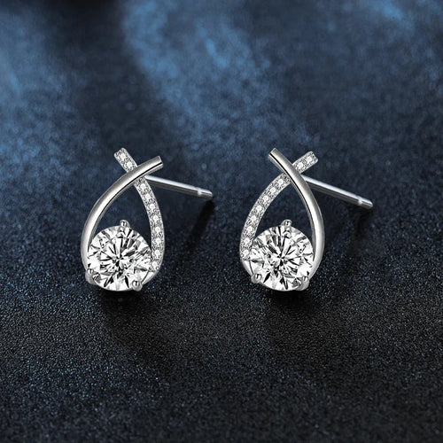 1.0ct Moissanite Earrings 925 Sterling Silver for Women Top Quality Wedding Engagement Jewelry Fashion Ear Stud Party Gifts