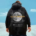 M-8XL Hoodie Men's Large Sweater Hoodie Loose American Fashion Moon Print Long Sleeve Double Shirt