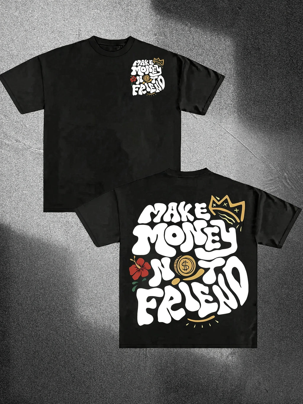 European and American Summer Men's Casual Fun Letter Printed Comfortable Breathable Round Neck T-shirt Outdoor High Street Top