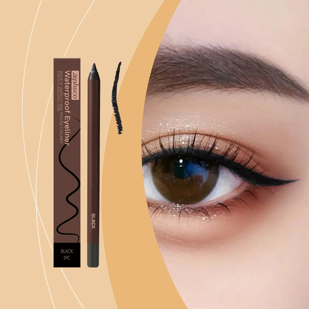 Zephoco Brown Eyeliner Pencil Waterproof Sweatproof Long Lasting Easy to Color Smooth Soft Gel Eyeliner Pencil Eye Makeup Set