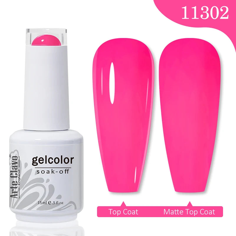 Arte Clavo 15ml Rose Red Pink Color Gel Nail Polish Autumn Winter Hot Sale Long Lasting Soak Off For Manicure Nail Art Gel