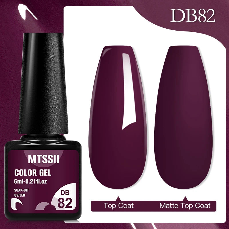 Mtssii 6ML Chocolate Color Gel Nail Polish Brown Semi Permanent UV Gel Autumn Winter Popular Soak Off Nail Art Gel Varnishes
