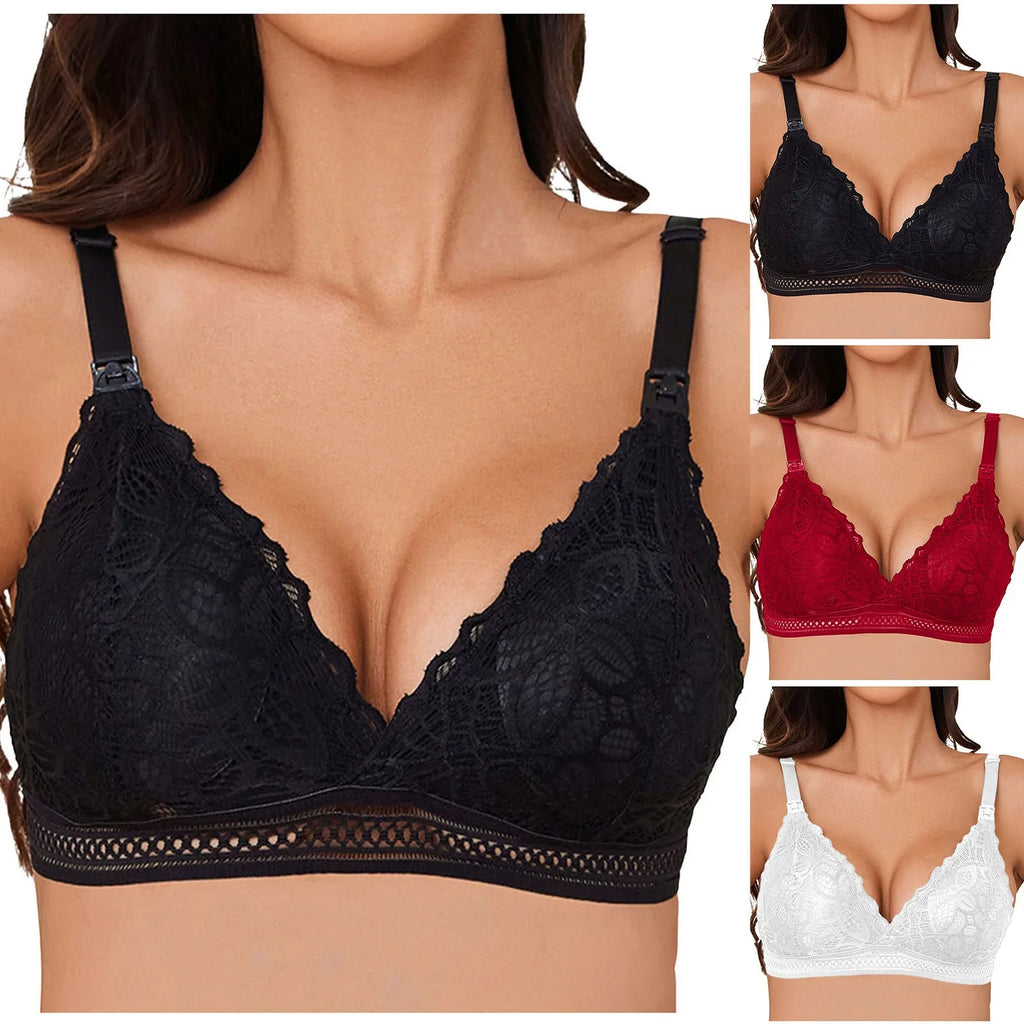 Lace Bra Wirefree Padded Bras For Women No Underwire Push Up Bra Female Gathered Bralette Soft Comfort Underwear Brassiere